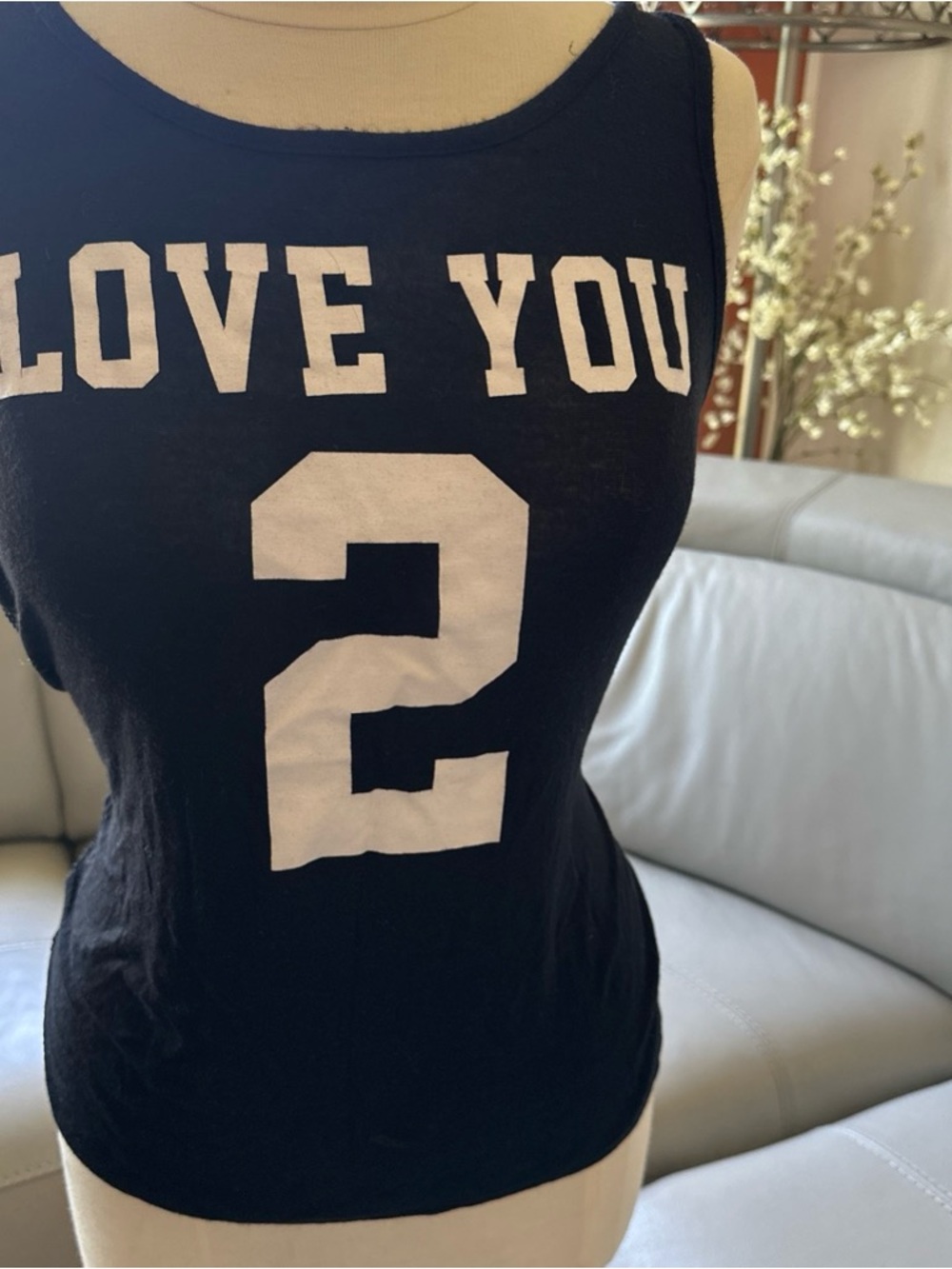 Black 'LOVE YOU 2' Graphic Tank Top - Women's Casual